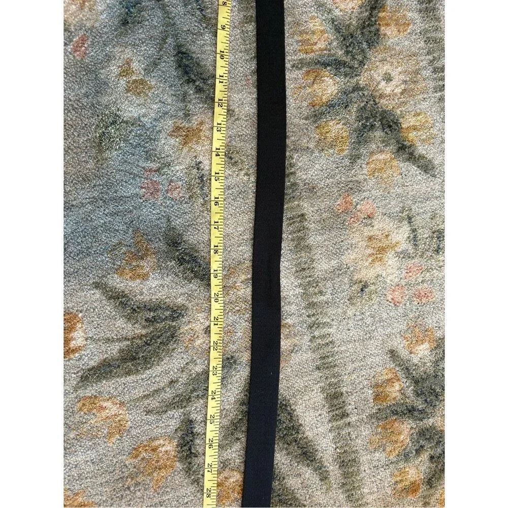 Vintage‎ Lands' End USA Made Black Canvas Belt Leather Solid Brass 38